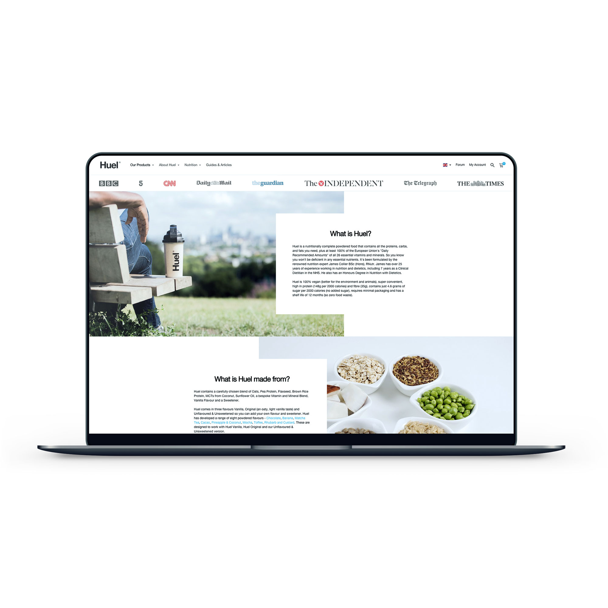 HUEL homepage webdesign portfolio